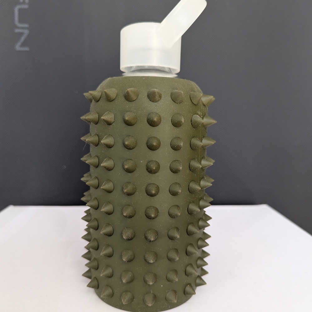 bkr Little Spiked Olive Green Water Bottle